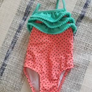 Cat & Jack swimsuit watermelon strawberry 12 month